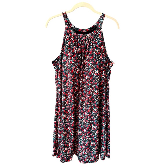 Floral Swing Mini Dress Built-In Bra Halter NEW Size Large Casual Summer NWT - Picture 7 of 15